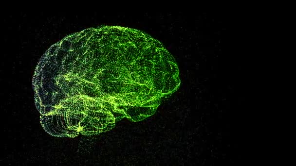 Animación del cerebro girando en el espacio, desarrollando nuevas ideas y soluciones . — Vídeos de Stock