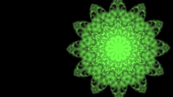 エネルギー吸収の概念。丸いパターンの抽象的なビデオが回転し、ゆっくりと縮小し、色を変え、途中ですべてを消費する. — ストック動画