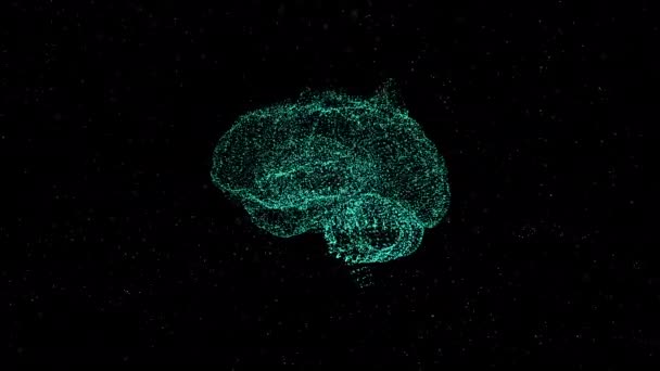 Animación del cerebro girando en el espacio, desarrollando nuevas ideas y soluciones . — Vídeo de stock