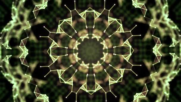 Mehrfarbige Kaleidoskop-Sequenzmuster-Animation, die als Hintergrundvideo für verschiedene Shows und Aufführungen verwendet werden kann. — Stockvideo