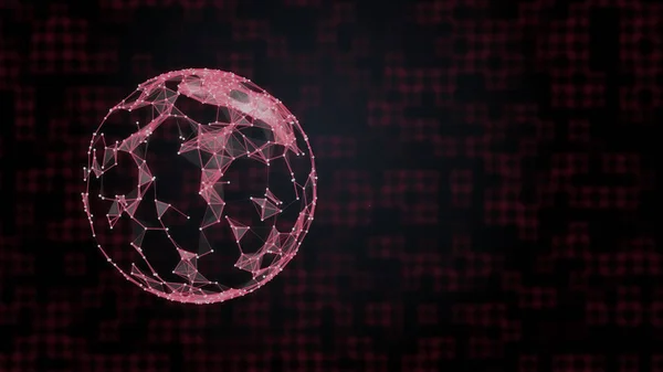Abstract hacked globe in red plexus on digital background. Hacking and attack concept. — 스톡 사진