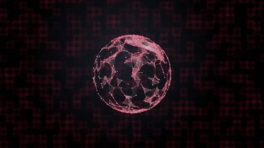 Siber tehdit kavramı. Kare dijital arkaplana yapılan haker saldırısından etkilenen kırmızı gezegen.