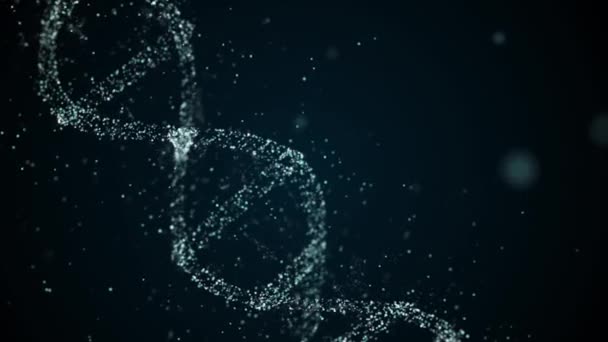 DNA, assembling from individual particles, forming an abstract spiral strand. — Stock Video