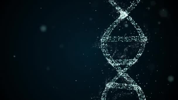 Scan der dna-Konstruktion aus genetischen Partikeln und Alpha-Kanal-Material. — Stockvideo