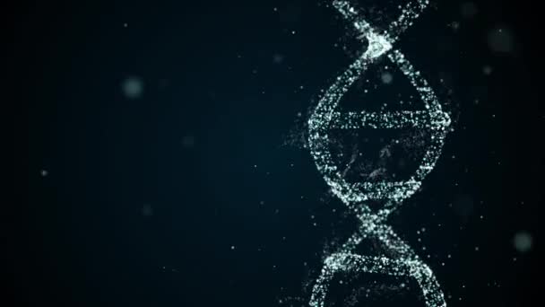 Αφηρημένη αναπαράσταση του ψηφιακού δυαδικού μορίου DNA πάνω από το σκοτάδι. — Αρχείο Βίντεο