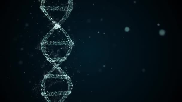 Abstrakte technologische Darstellung des digitalen Plexus-DNA-Moleküls aus Weltraumstaub in Blau. — Stockvideo