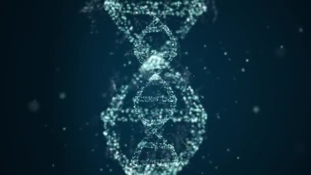 Gen mutasyonu konsepti. Strand DNA molekülü bazı virüs ya da diğer faktörlerin etkisi altında modifiye edilir. — Stok video