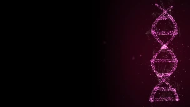 Abstrakcyjne przedstawienie technologiczne splotu cyfrowego Cząsteczka Dna z pyłu kosmicznego w kolorze fioletowym. — Wideo stockowe
