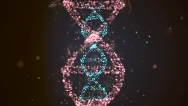 Concept de mutation génique. Molécule d'ADN de brin modifiant sous l'influence de certains virus ou d'autres facteurs . — Video