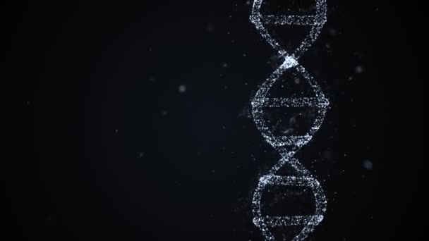 Genetik Ärftlighetskoncept. 3D-animering av Dna bestående av partiklar med förfäders genetiska egenskaper. — Stockvideo