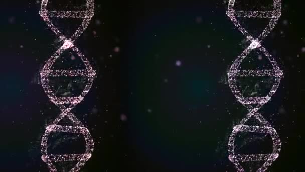DNA spiral shape molecules turning around during decoding process. — Stock Video