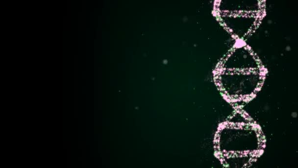 Alien Dna aus winzigen Teilchen in einem kühlen abstrakten Bewegungsgrafik-Effekt geformt. — Stockvideo