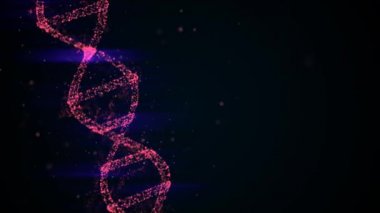 Bilim kurgu tarzı. Floresan ultraviyole ışınlarının etkisi altında dönen neon DNA zinciri.