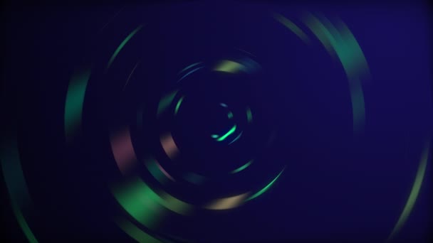 Ηχητικά κύματα στο φάσμα του ουράνιου τόξου των χρωμάτων σε μαύρο φόντο. — Αρχείο Βίντεο