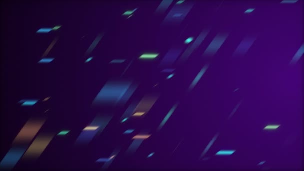 Particelle colorate di bokeh come coriandoli o lustrini galleggiano nello spazio e brillano nella luce con profondità di campo . — Video Stock