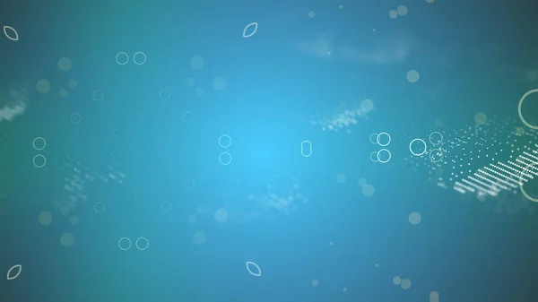 Schöne Animation von kleinen und großen Luftblasen im Wasser in Zeitlupe auf blauem Hintergrund, die unterschiedliche Muster erzeugt. — Stockfoto