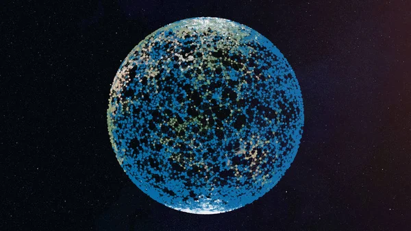 Prognoza meteo concept. Glob în rețea plexus strânsă peste fundal stelar negru . — Fotografie, imagine de stoc