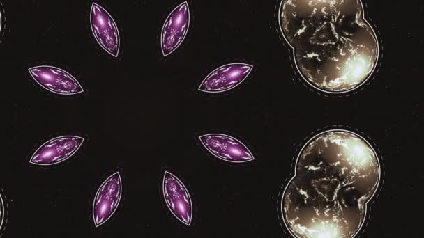 Эпидемия коронного вируса. Структура абстрактного вируса под микроскопом видна на черном фоне . — стоковое видео