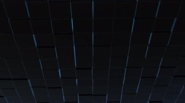 Moving wall of black cubes coming closer.