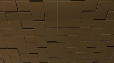 Cubes network with information inside, moving and connecting, forming a cubical wall.