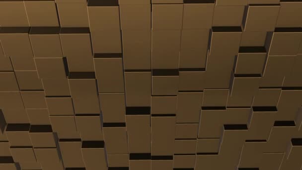 Abstract background with beige wall of moving cubic surface. — Stockvideo