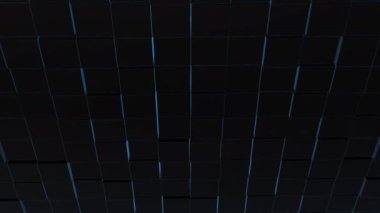 Data transfer concept. Technology abstract background of polygonal surface moving up and down, glittering.
