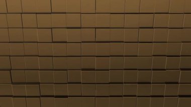 Abstract square geometric surface of minimal beige cubic grid pattern, in motion.