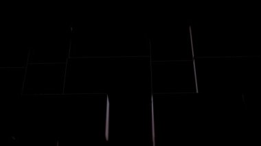 Neon lines series moving in abstract seamless art loop gridded background, transmitting different impulses.