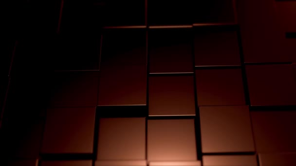 Прохолодний фон коричневих кубиків сітка zomming, так що абстрактне сонце стає видимим на цій квадратній сітці . — стокове відео