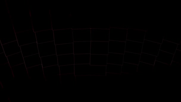 Beautiful moving glowing signals going through black gridded surface. — Stok video