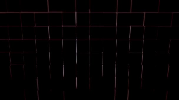 Abstract zwart cascading kubussen achtergrond draaien en langzaam naderen. — Stockvideo