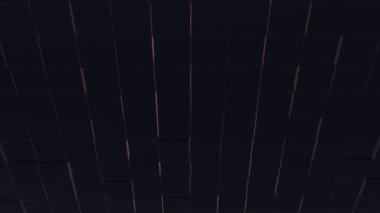Neon lines series moving in abstract seamless art loop gridded background, transmitting different impulses.