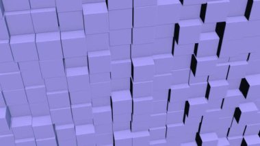 Abstract square geometric surface of minimal gray cubic grid pattern, in motion.