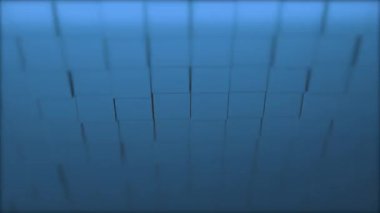 Abstract 3d render blue rotating cubes modern animation background on seamless loop.