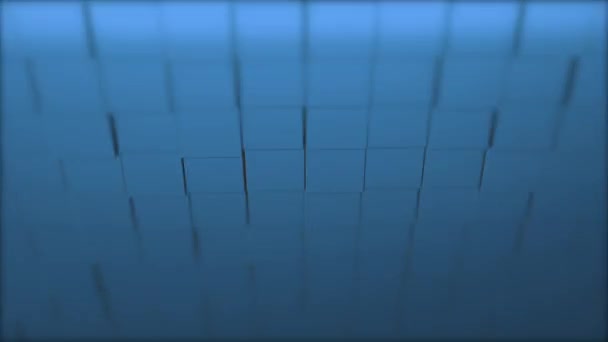 Abstract 3d render blue rotating cubes modern animation background on seamless loop. — Stok video