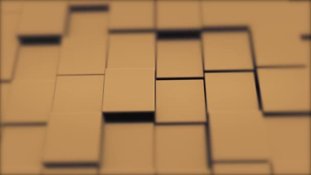 Rete di cubi con informazioni all'interno, in movimento e in connessione, formando una parete cubica . — Video Stock