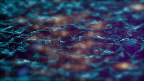 Superficie geométrica poligonal abstracta que parece partículas de vidrio agrietadas o cristales en movimiento de ondas marinas . —  Fotos de Stock