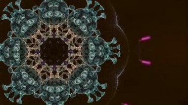 Microbiome inside a human body in a protecting shining shell.