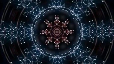 Hipnotize eden dalga arkaplanı üzerinde pleksus dizaynında ışık deseni yayılıyor.