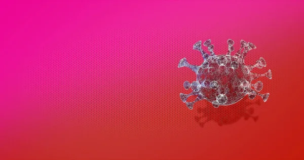 Una bacteria sobre fondo rosa con copyspace para texto o producto . — Foto de Stock