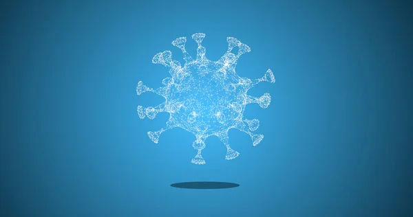 White 3d rendering of molecule on light blue backdrop. — Stok fotoğraf