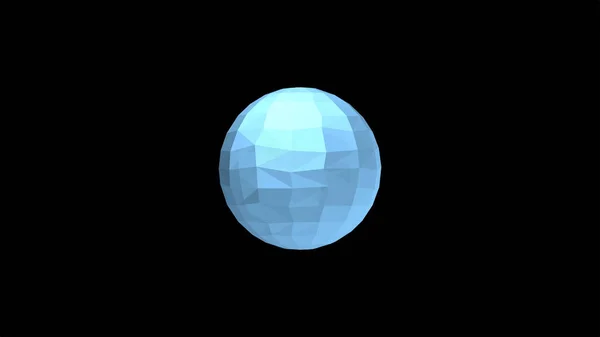 Completely frozen small polygonal planet floating over black background. — Stock Photo, Image