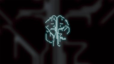 Beynin içindeki nöronların karanlık arkaplan üzerindeki çalışmaları.