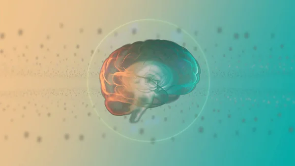 3d render computed medical tomography MRI scan of human brain over dotted light background. — ストック写真