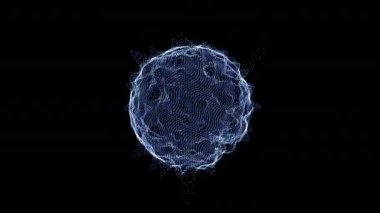 Değişen bir virüsün soyut görüntüsü, karanlık arka plan üzerinde tehlikeli uzantılar yanıp sönüyor..