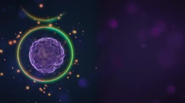 Hastalık, Coronavirus gibi mikroorganizmaların karanlık arka planda gökkuşağı çemberinin içinde olmasına neden oluyor..