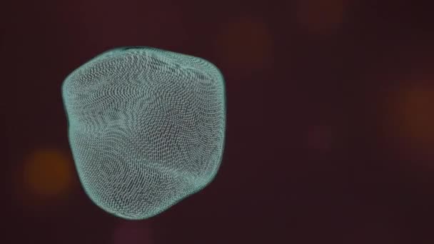 Vista de óvulos fertilizados através de microscópio de laboratório, contratação e deformação sobre fundo vermelho escuro . — Vídeo de Stock