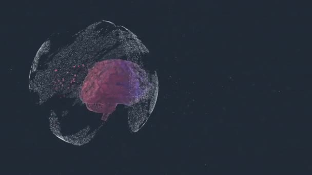 Malfunzionamento del cervello umano con la protezione di movimento di difetto intorno . — Video Stock