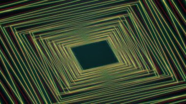 Hipnotik hareketlerle dönen, yakınlaştıran, kusursuz döngü üzerinde soyut dikdörtgenler tünel.