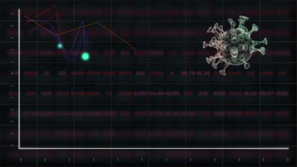 Indicatori globali del mercato azionario che cambiano caoticamente su uno sfondo scuro . — Video Stock